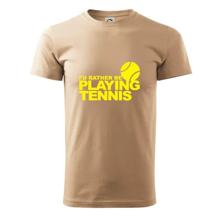 Playing tennis