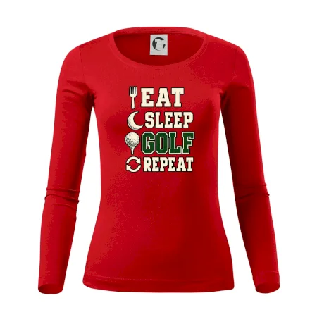 Eat sleep golf repeat typografie