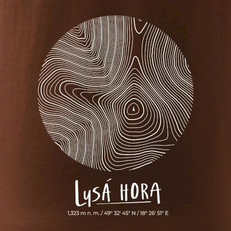 Lysá hora - vrstevnice v kruhu