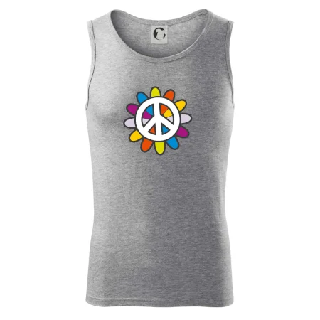 Peace symbol s kreslenou květinou