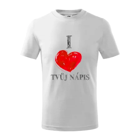 I love malované srdce - vlastní nápis
