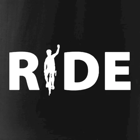 Ride - nápis s cyklistou