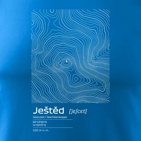 Ještěd - vrstevnice v obdélníku