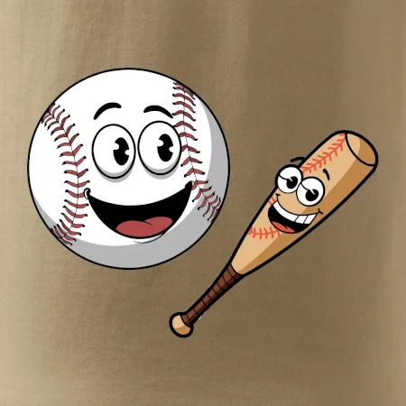 Parové triko - baseballová pálka a míček