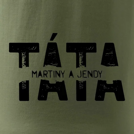 Černý nápis táta a jména dětí