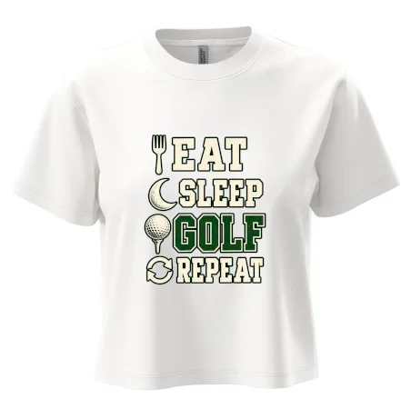 Eat sleep golf repeat typografie