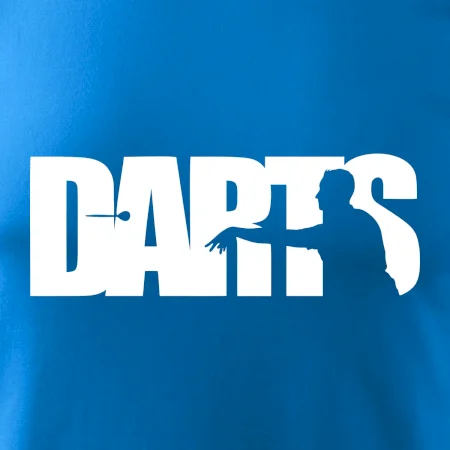 Darts - nápis se šipkařem
