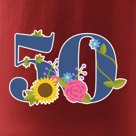 Květinové číslo kreslené - 50