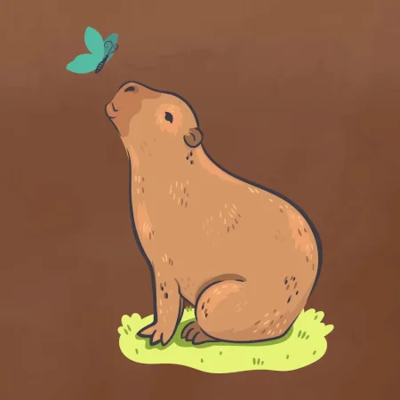Kapybara a motýlek