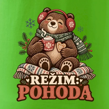 Rodinná vánoční trička - Režim pohoda zimní medvědice máma