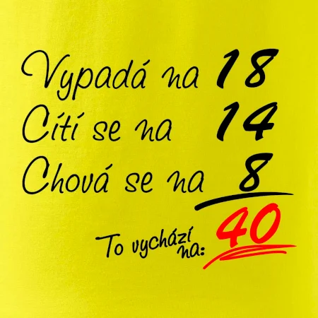 Vypadá, cítí se, chová se - 40 let