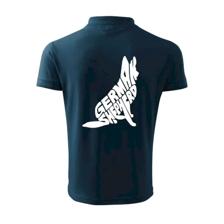 Německý ovčák sedící napis