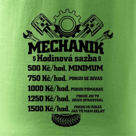 Mechanik - hodinová sazba