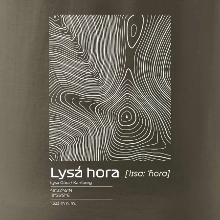 Lysá hora - vrstevnice v obdélníku