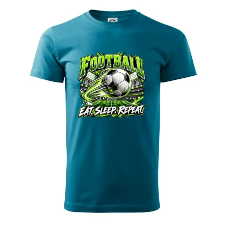 Fotbalový míč a stadion eat sleep repeat