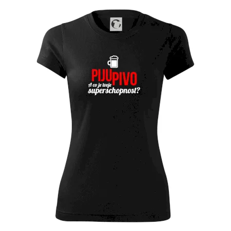 Já piju pivo - tvoje superschopnost? rovný nápis