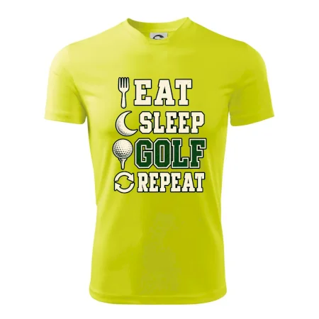 Eat sleep golf repeat typografie