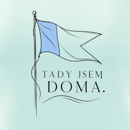 Tady jsem doma potápěčská vlajka Alfa s modrým polem