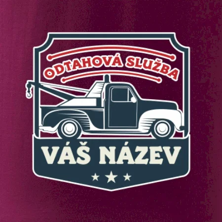 Odtahová služba - erb - červený nápis