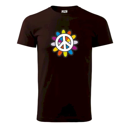 Peace symbol s kreslenou květinou