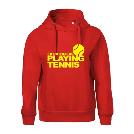 Playing tennis