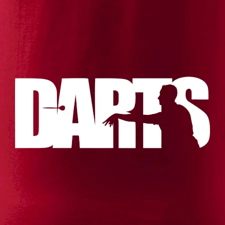 Darts - nápis se šipkařem