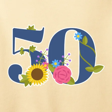 Květinové číslo kreslené - 50