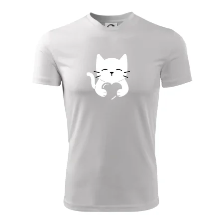 Kočka drží srdce