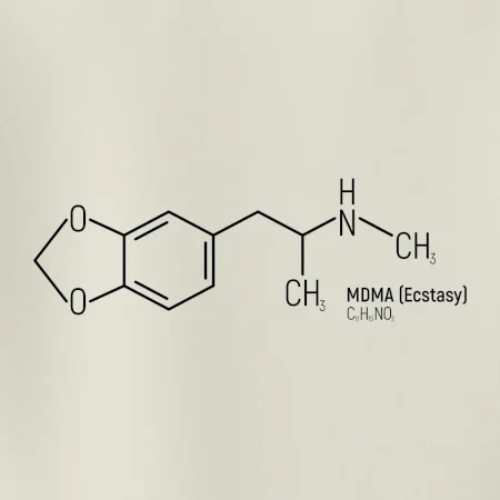 Molekulární struktura MDMA Extáze
