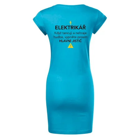 Elektrikář - hlavní jistič - Nápis na zádech