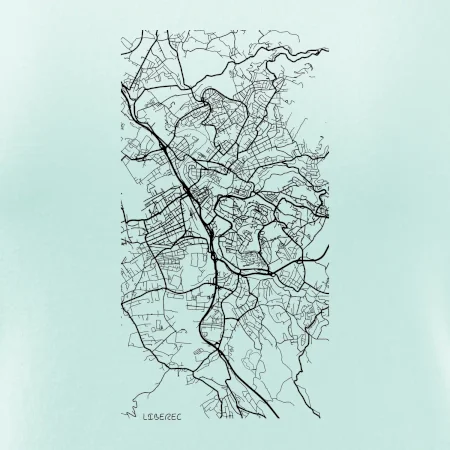 Černobílá mapa Liberec