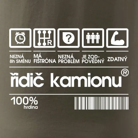 Čárový kód řidič kamionu