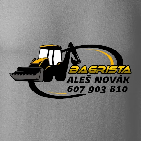 Bagrista v kruhu - vlastní nápis