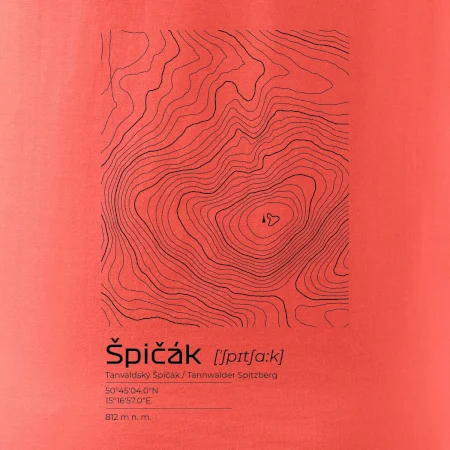 Špičák - vrstevnice v obdélníku