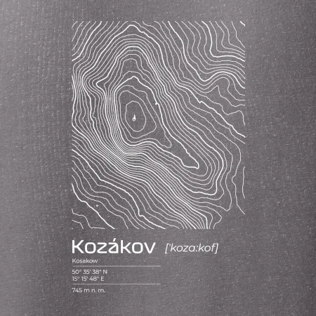 Kozákov - vrstevnice v obdélníku