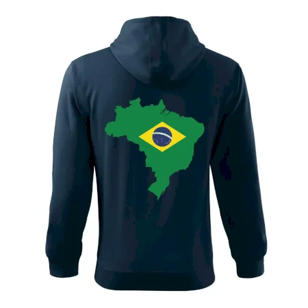 Brazílie vlajka v mapě