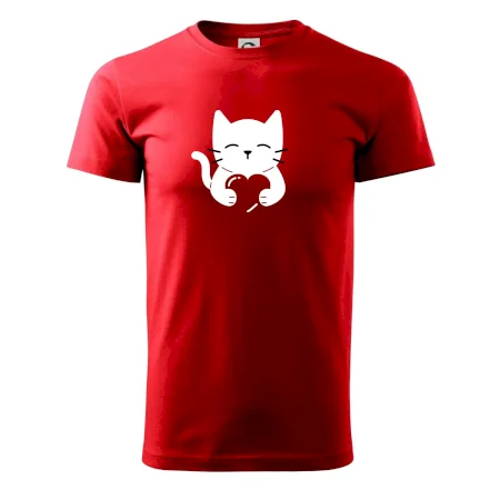 Kočka drží srdce