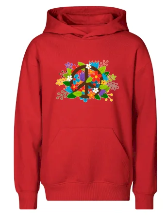 Peace symbol prorostlý květinami