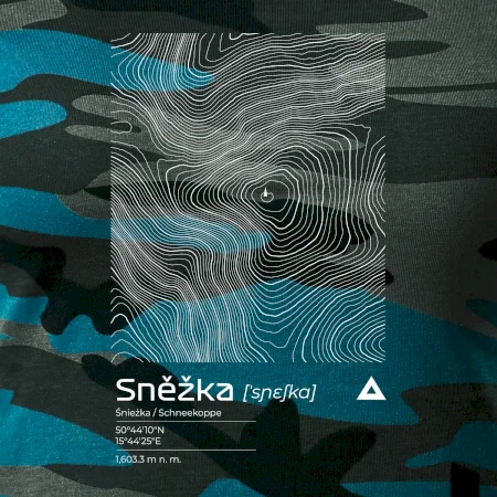 Sněžka - vrstevnice v obdélníku