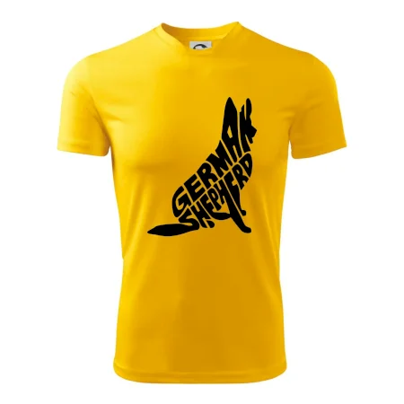 Německý ovčák sedící napis