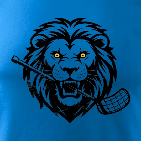 Floorball - Lev s hokejkou v tlamě