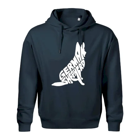 Německý ovčák sedící napis