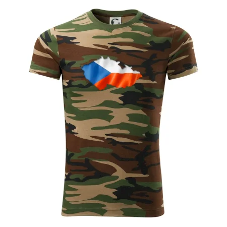 Česká vlajka v obrysu republiky