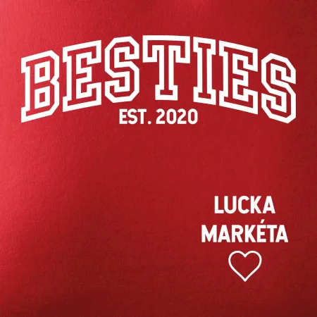 Párové mikiny - Besties (Rok a jména na rukávu)