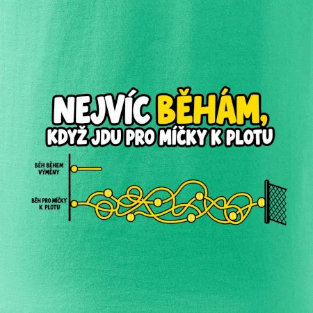 Nejvíc běhám když jdu pro míčky k plotu
