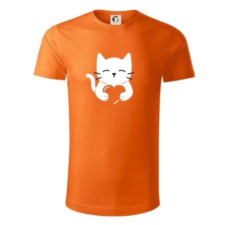 Kočka drží srdce