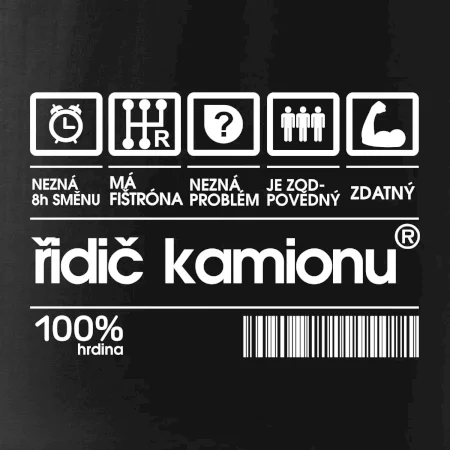 Čárový kód řidič kamionu