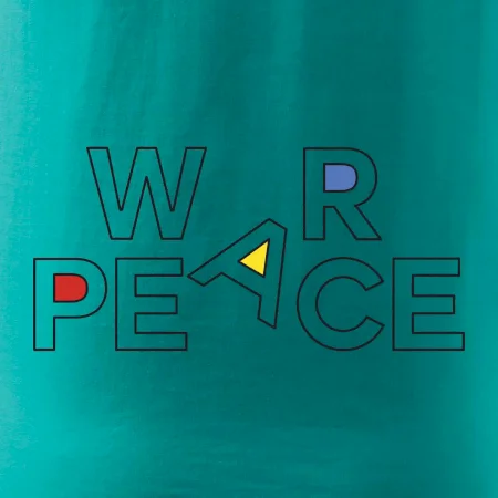 War, peace - barevný nápis
