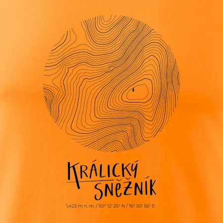 Králický Sněžník - vrstevnice v kruhu