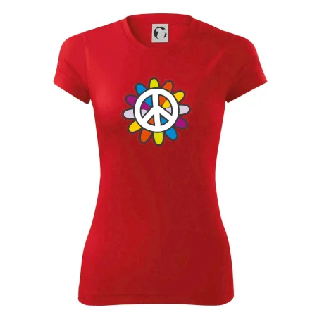 Peace symbol s kreslenou květinou
